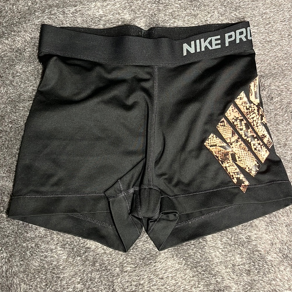 Black Nike Pros Size Small w/ Orange Snake Print “Nike”